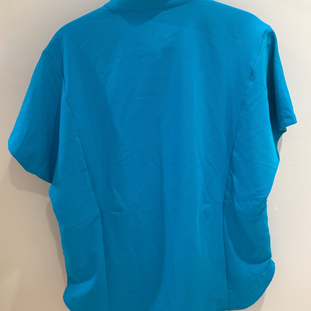 FIGS Montex Mock Neck Scrub Top Teal Blue Womens Large 1000836 NWT - Picture 4 of 6